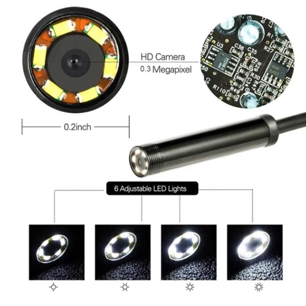 Мини ендоскопска камера 5.5мм USB тип C 10 метра 6 светодиода