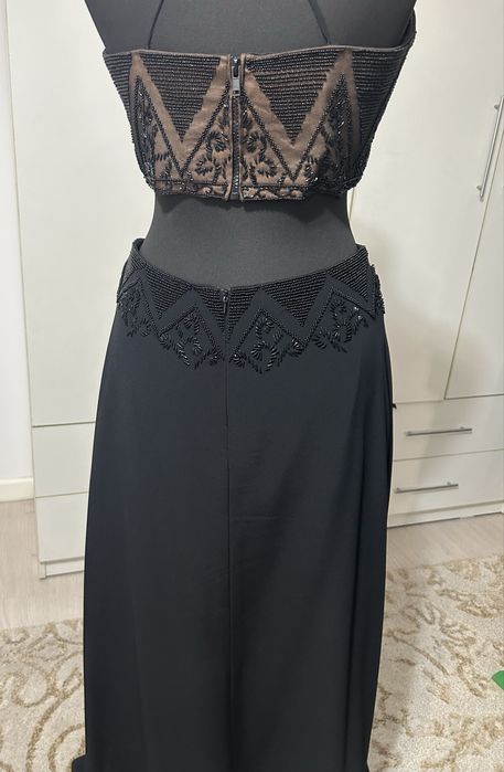 Set Top si fusta elegant, lucrat manual unic