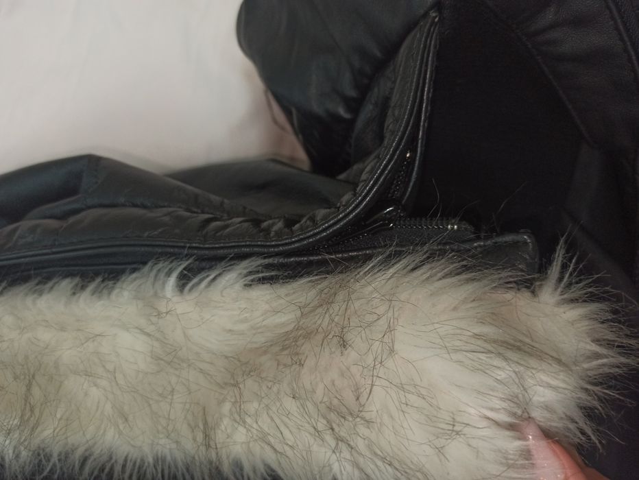 Y2k кожено яке с пух