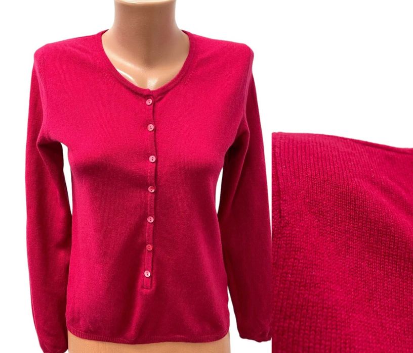 Дамски кашмирен пуловер размер S 100% КАШМИР цикламен