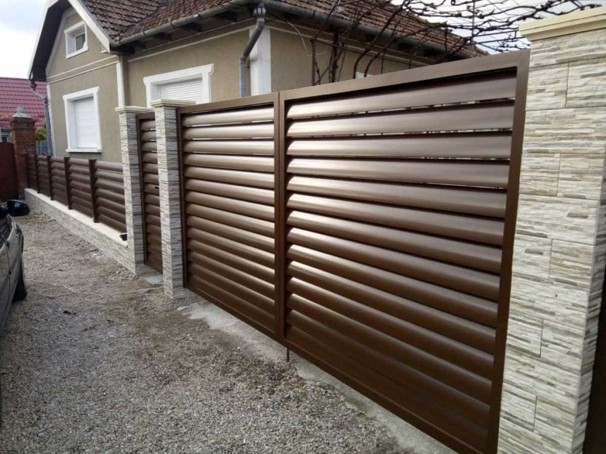 Constructii garduri din sipca metalica, panou tip jaluzele, BCA, plasa