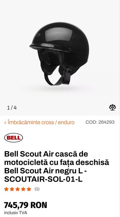 Casca moto Bell Scout Air – nouă, mărimea M, cu cutie originală