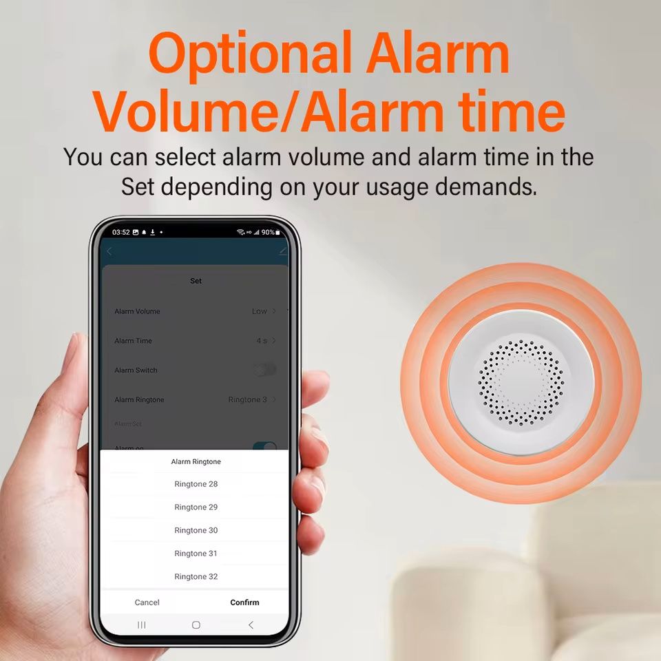 Tuya / Smart Life WiFi сирена за сигурност, 100db високоговорител