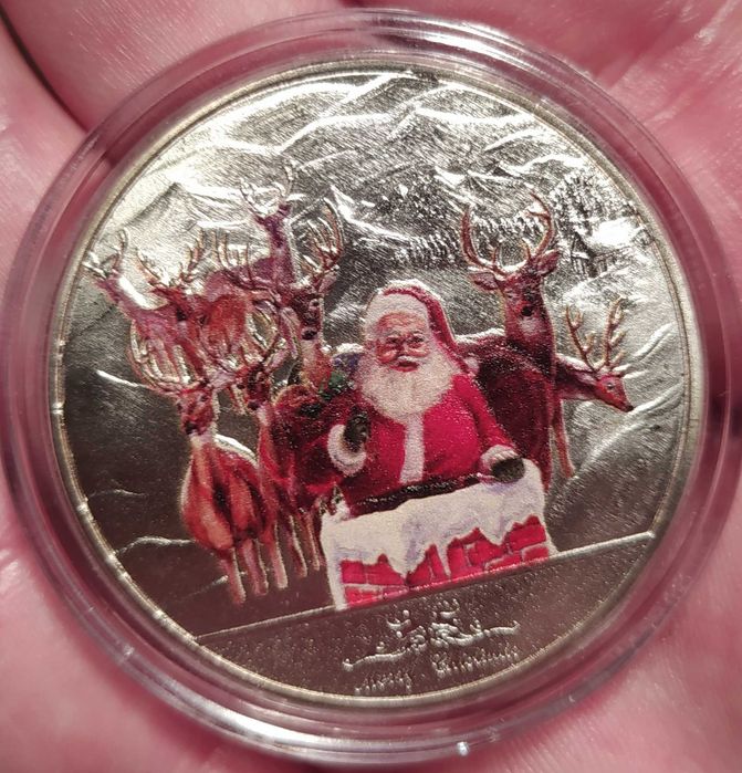 Коледно - новогодишен плакет в защитна капсула .