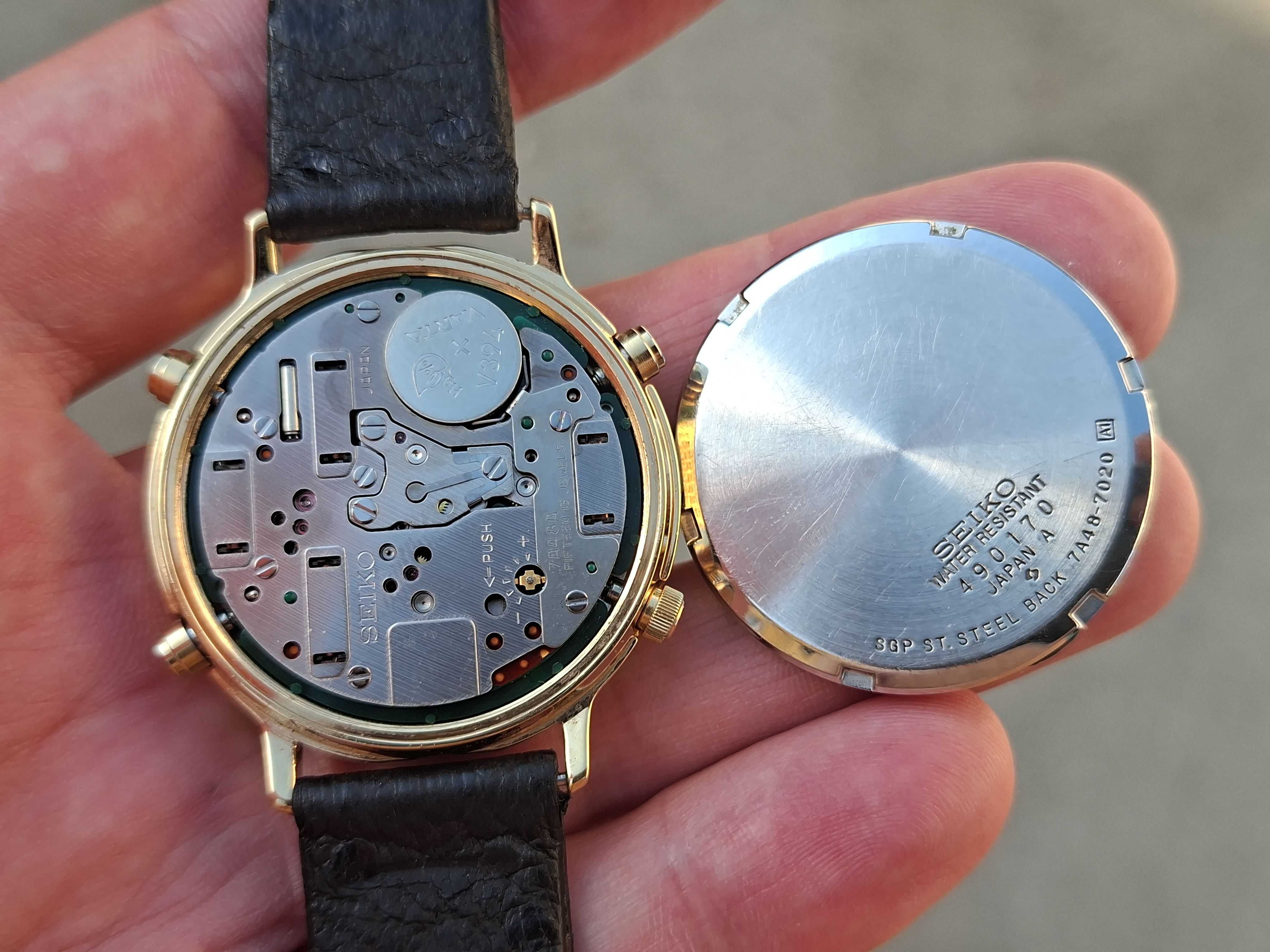 Ceas Seiko Cronograf Moon Phase Cal. 7A48A 15 rubine
