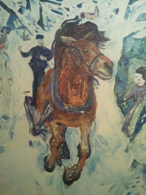 Cal in galop-Edvard Munch - 90x72 cm-Litografie