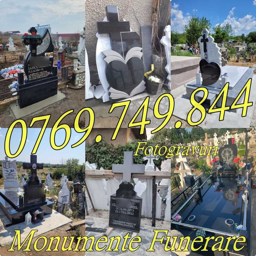 Foto Gravura Monumente Funerare Cruci Granit Negru Marmura Neagra
