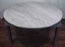 Masa MARMURA Alba cu insertii gri in valuri 135x85->135x135