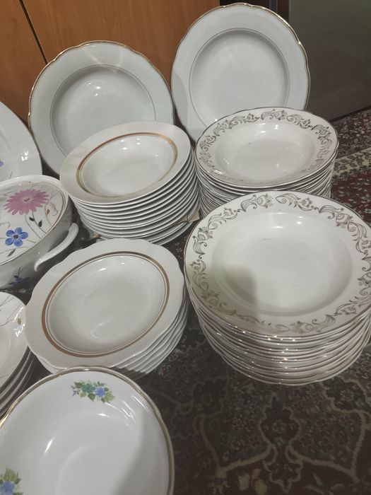 Посуда новая столовая набор дулево и лаган, тарелки рига дулево кахла