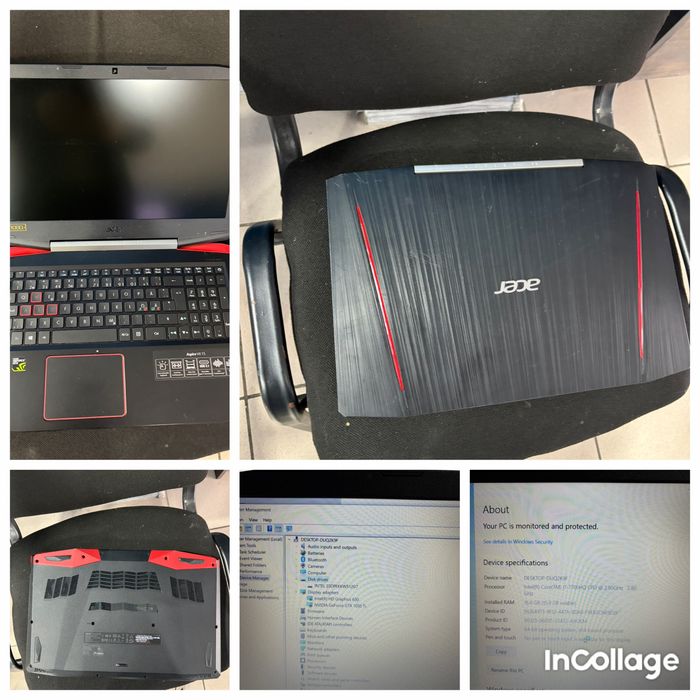 Vand laptop gaming acer vx15 i7 7700hq 16gb ssd512 gtx 1050ti full hd