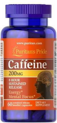 Кафеин Кофеин 60 капсул 200 мг.США