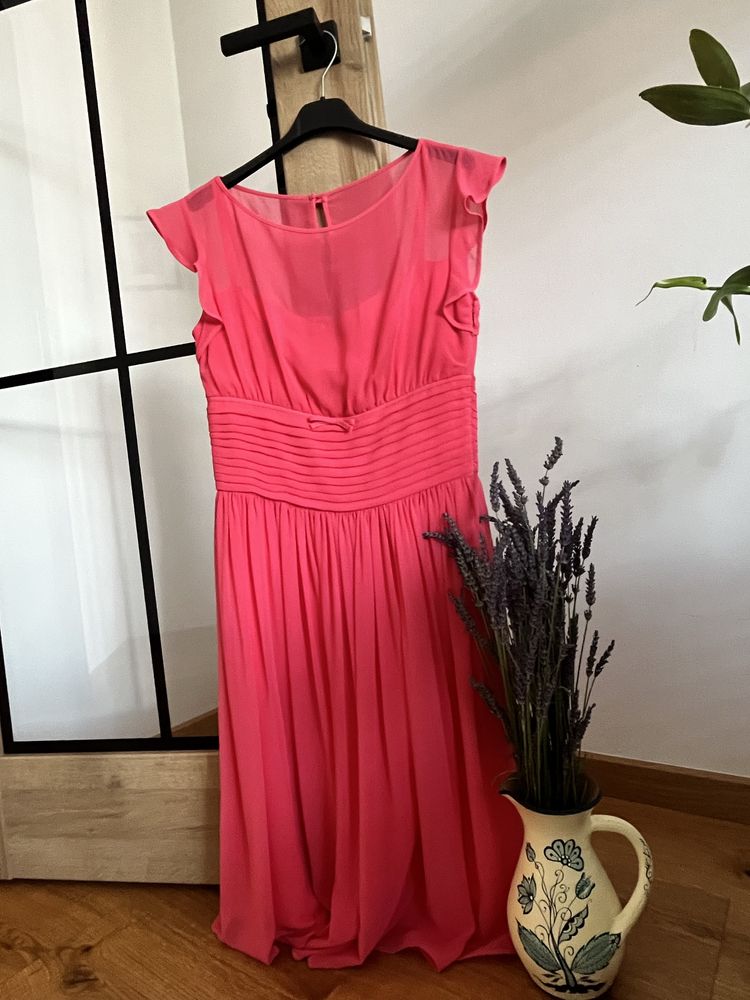 Rochie unicat triplu voal peach - aproape noua!