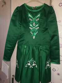 Rochie Irlandez Verde broderie cu paiete