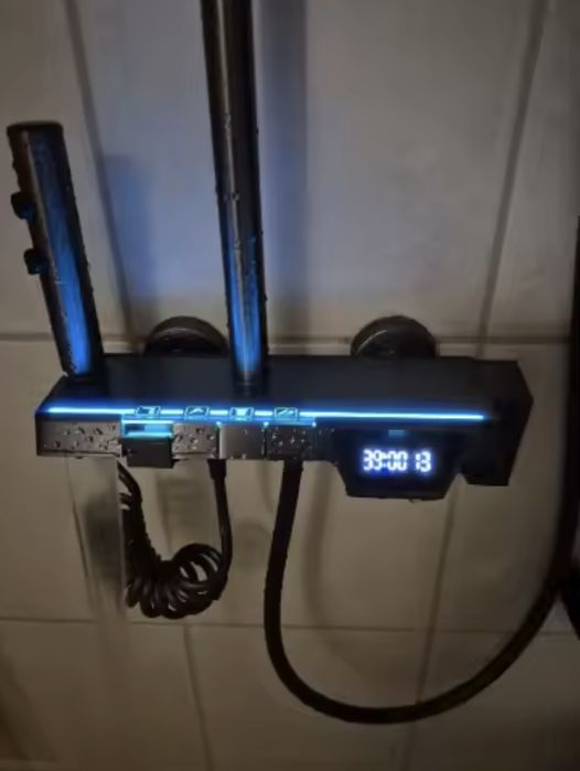 Душ колона, душ система, саморегулиране на термостат, LED, стенен монт