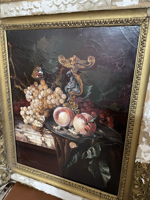 Tablou Vechi Natura morta cu fructe , Semnat