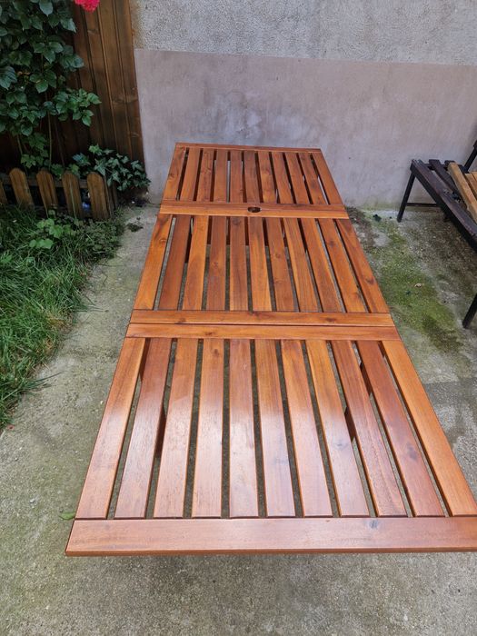 masa de gradina extensibila din lemn