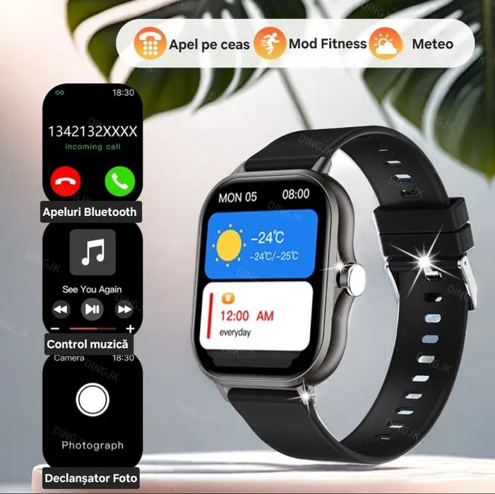 Ceas Smart Premium: apeluri, mesaje, notificări, SOS. Toate funcțiile