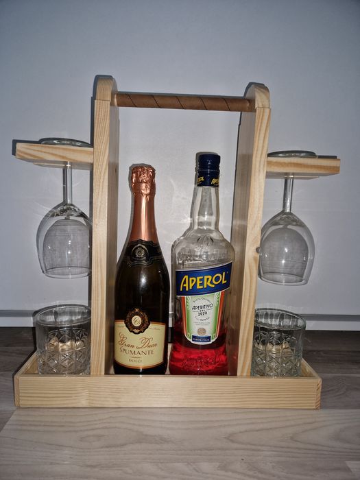 Suport sticla vin și pahare