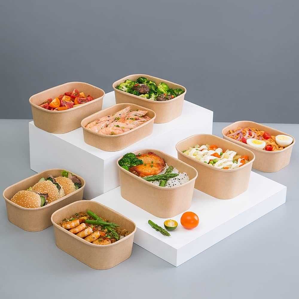 Cutii carton, rezistente la apa, recipient takeaway 12x17x7.5cm, 25buc