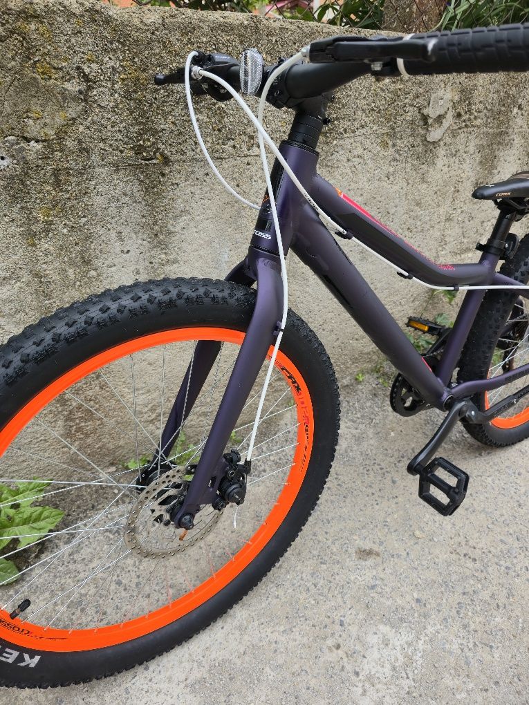 Алуминиев Cross Rebel 24 цола 1х7 скорости Перфектен, Дискови Спирачки