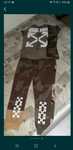 Off white pantaloni si tricou