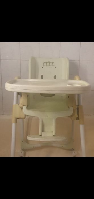 Scaun de Masa reglabil Bebe Bebelus Bebelusi cu tablie crem bej verde