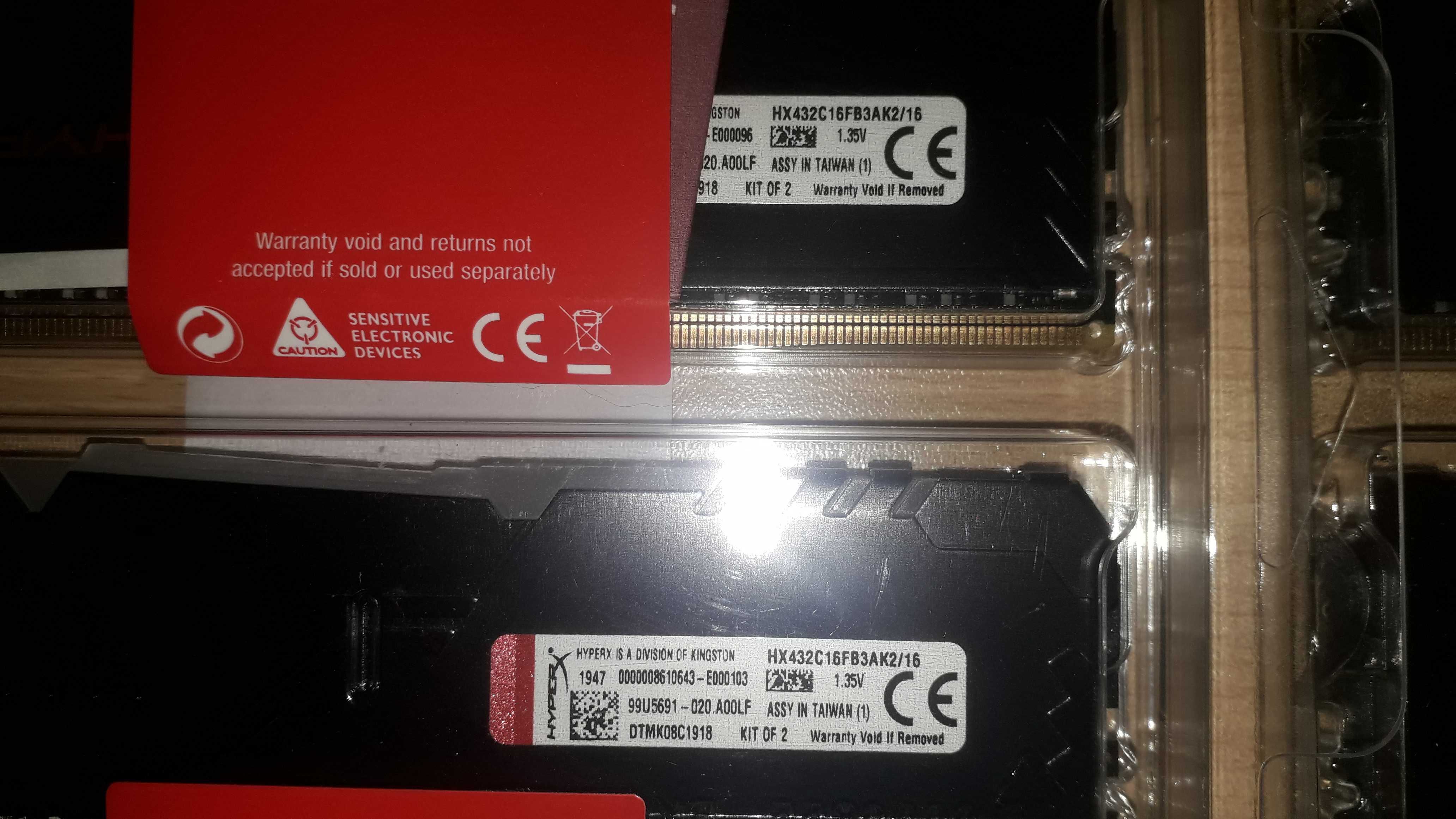 Рам памет Kingston 2x8 ddr4  , 3000 cl15/3200 cl16 два кита