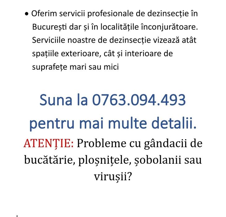 Tratament Plosnite de pat - gandaci - etc