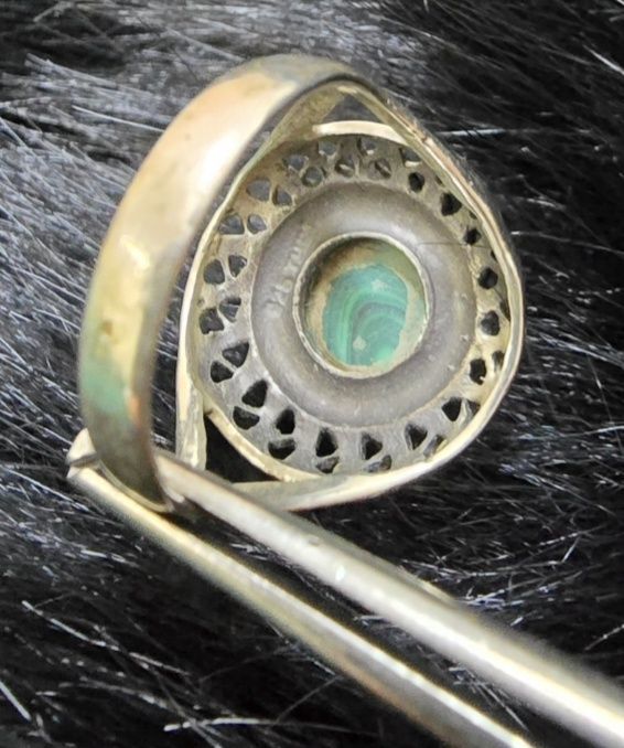 Inel argint 925 cu malachit