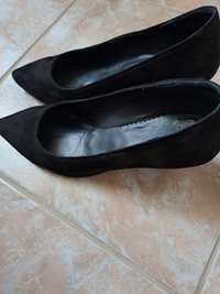 Pantofi dama negri masura 37 piele intoarsa