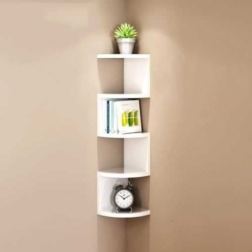 Etajera Cu 5 Rafturi Tip Coltar Pentru Living, Baie, Bucatarie