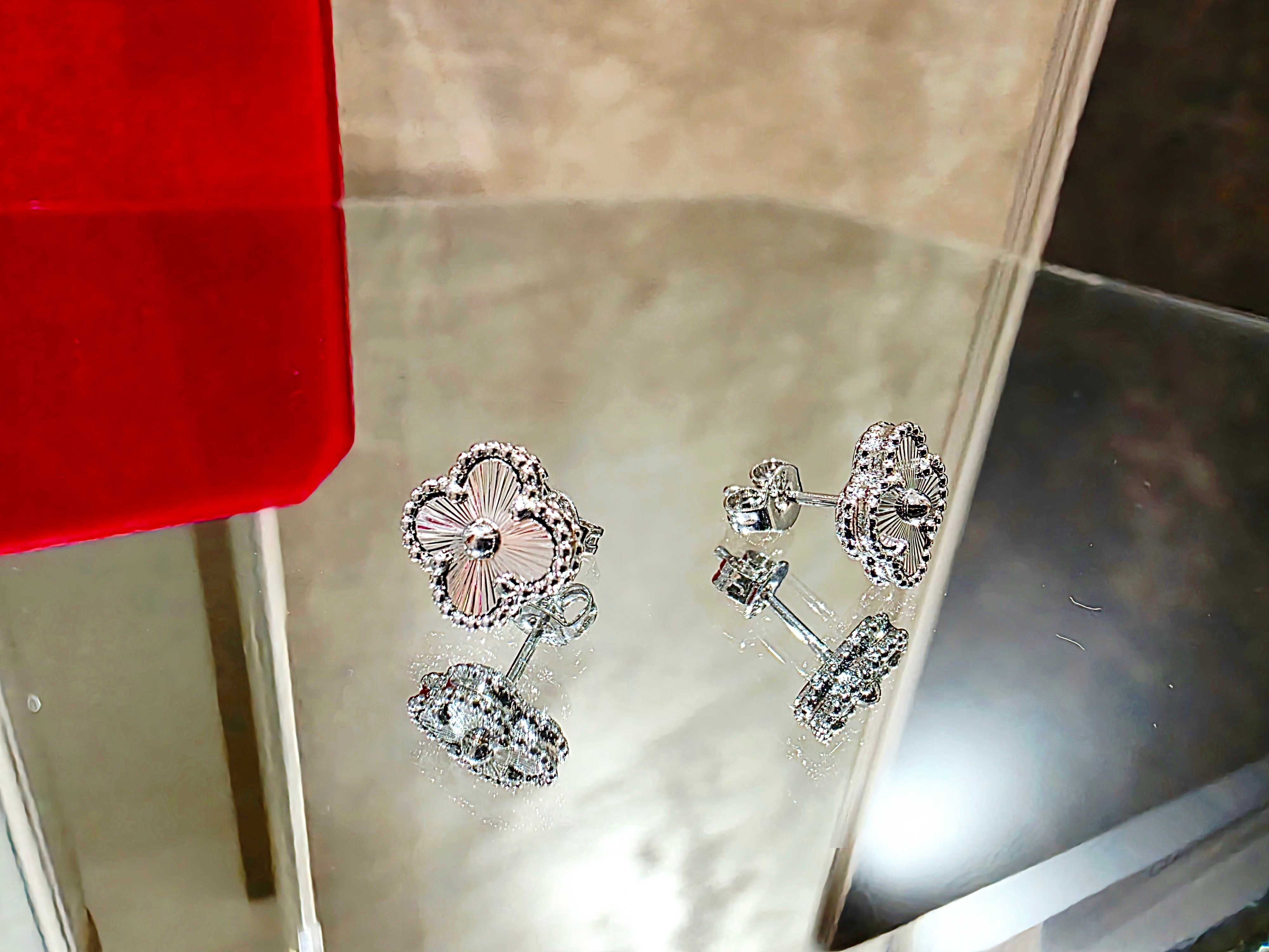 Van Cleef & Arpels VCA Silver Sweet Vintage Alhambra Дамски Обеци