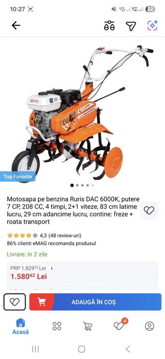 Motosapa pe benzina - noua - factura cu garantie 2 ani