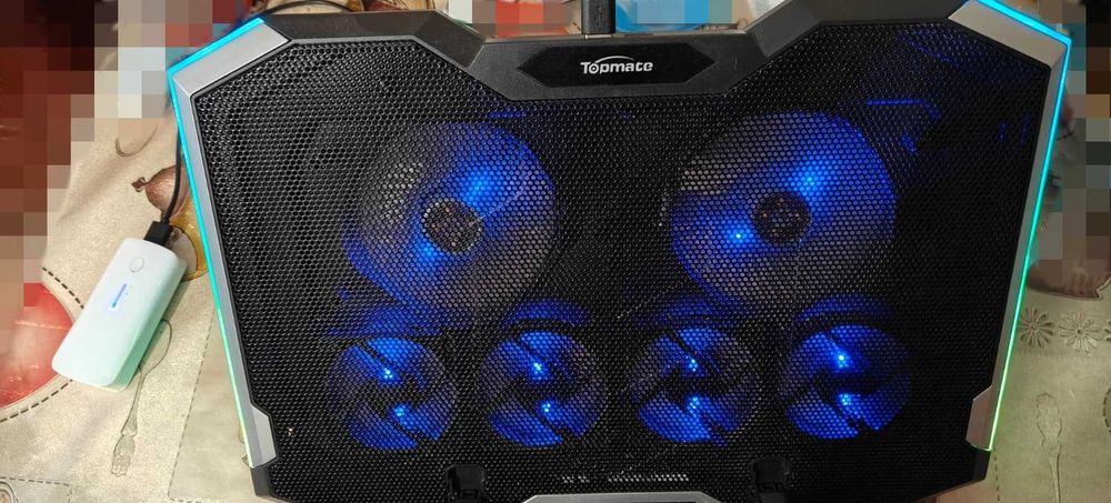 TopMate C11 Suport Laptop cu Răcire RGB – 6 Ventilatoare
