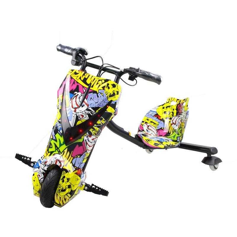 Scuter electric drift 3 roti copii 250W cu LED si Bluetooth