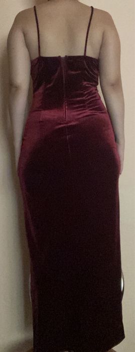 Rochie de Catifea Lungă Roșie