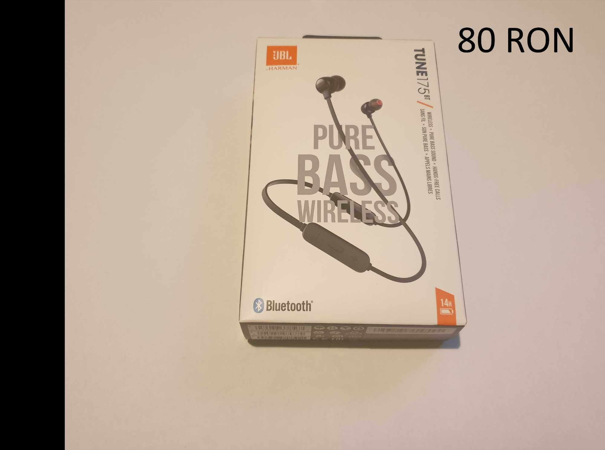 Casti JBL Tune 175BT, Bluetooth, In-ear, Microfon, Negru