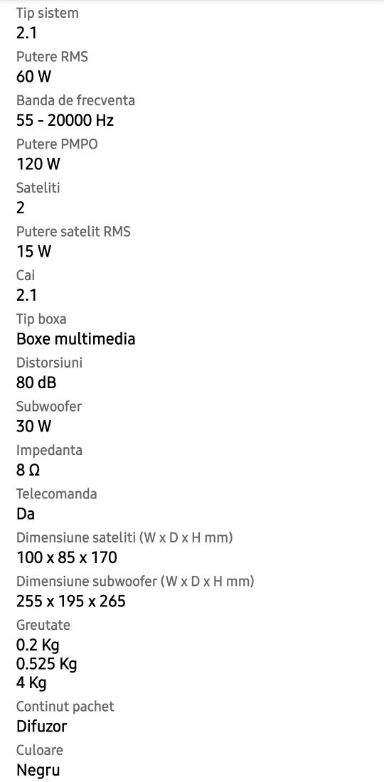 Sistem audio Logitech 2.1 Z533, 60W RMS, Bluetooth