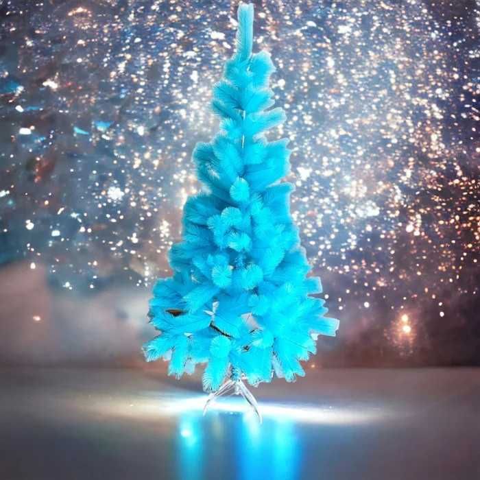 Pin Artificial de Craciun, Albastru, Pin Lucios,210cm, suport inclus