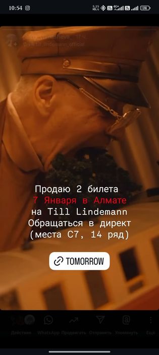 Продаю билет на Till Lindemann