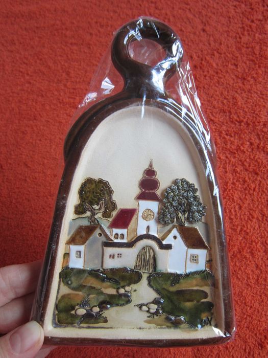 Craciun cadou rar Peisaj biserica 3D ceramica portelanata,Germany 1980