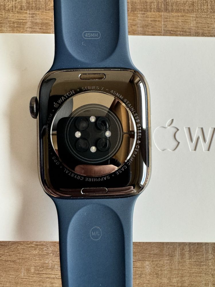 Apple Watch Seria 7, GPS, Cellular, Graphite Stainless Steel 45mm