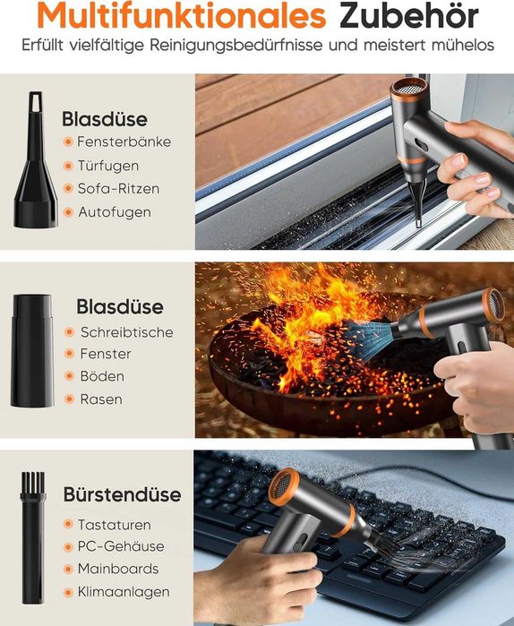 Електрически въздушен компресор 180000 об/мин 8000mAh алуминиев