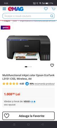 Imprimanta Multifuncționala Epson L3151 Wi fi direct