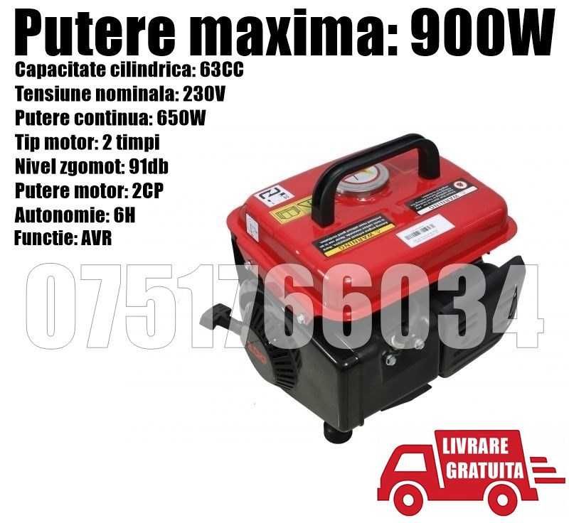 Generator Curent Benzina 900 w 6 ore AVR Livrarea Gratuita