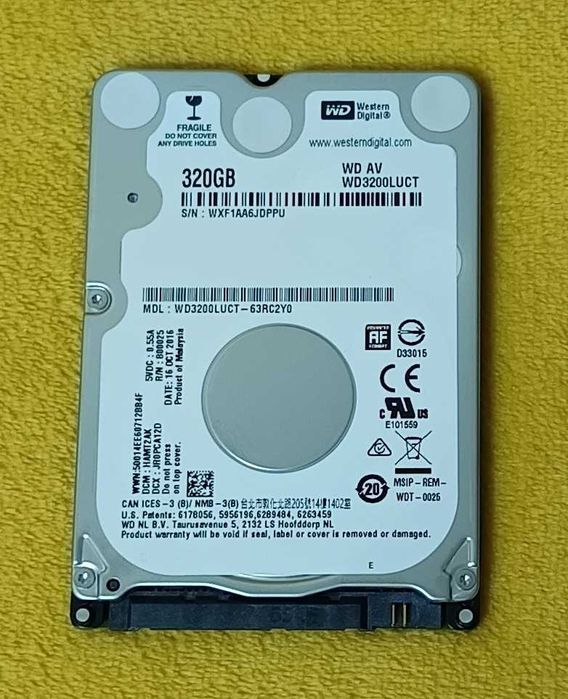 HDD Hard-Disk S-ATA 2.5 laptop notebook slim WD3200LUCT 320Gb 3Gb/s