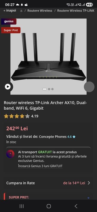Router tp link ax10 wifi6