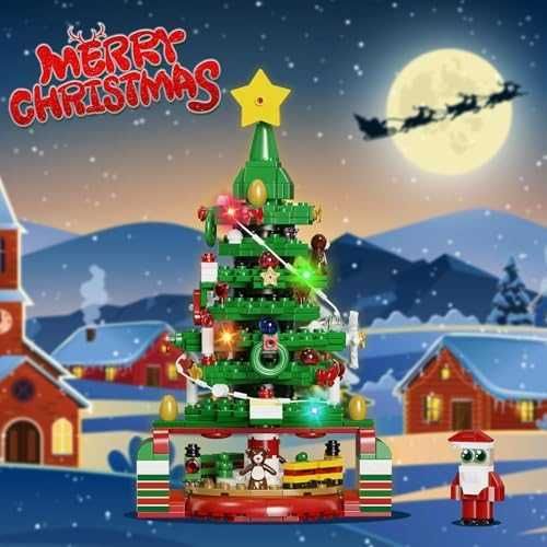 Нов Коледен адвент календар 434 части със светлинна елха и Дядо Коледа