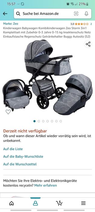 Carucior copii 3 in 1 Zeo