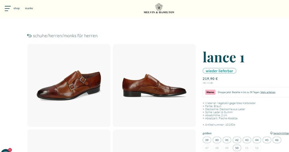 Pantofi monk de lux 41 42 lucrati manual Melvin & Hamilton NOI piele